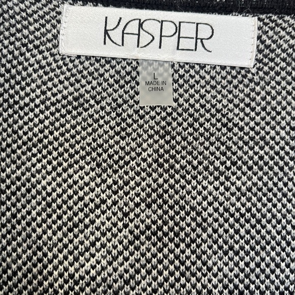 Kasper black and white striped knit cardigan - Picture 2 of 3